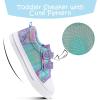 K KomForme Toddler Boys & Girls Shoes Kids Canvas Sneakers with Cartoon Dual Hook and Loops(Purple Glitter)