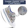 K KomForme Toddler Boys & Girls Shoes Kids Canvas Sneakers with Cartoon Dual Hook and Loops(Raptor Dinosaur)