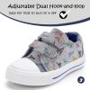 K KomForme Toddler Boys & Girls Shoes Kids Canvas Sneakers with Cartoon Dual Hook and Loops(Raptor Dinosaur)
