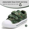 K KomForme Toddler Boys & Girls Shoes Kids Canvas Sneakers with Cartoon Dual Hook and Loops(Tyrannosaurus Dinosaur)