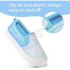 K KomForme Toddler Girls Boys Shoes Little Kids Slip on Canvas Sneakers for Running/Walking(Blue Glitter)