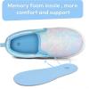 K KomForme Toddler Girls Boys Shoes Little Kids Slip on Canvas Sneakers for Running/Walking(Blue Glitter)
