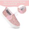 K KomForme Toddler Girls Boys Shoes Little Kids Slip on Canvas Sneakers for Running/Walking(Colorful Glitter)