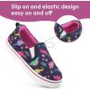 K KomForme Toddler Girls Boys Shoes Little Kids Slip on Canvas Sneakers for Running/Walking(Navy Dinosaur)