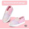 K KomForme Toddler Girls Boys Shoes Little Kids Slip on Canvas Sneakers for Running/Walking(Pink Glitter)