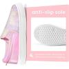 K KomForme Toddler Girls Boys Shoes Little Kids Slip on Canvas Sneakers for Running/Walking(Pink Glitter)