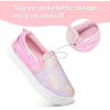 K KomForme Toddler Girls Boys Shoes Little Kids Slip on Canvas Sneakers for Running/Walking(Pink Glitter)