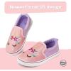 K KomForme Toddler Girls Boys Shoes Little Kids Slip on Canvas Sneakers for Running/Walking(Pink Unicon)