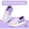 K KomForme Toddler Girls Boys Shoes Little Kids Slip on Canvas Sneakers for Running/Walking(Purple Glitter)