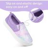 K KomForme Toddler Girls Boys Shoes Little Kids Slip on Canvas Sneakers for Running/Walking(Purple Glitter)