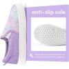 K KomForme Toddler Girls Boys Shoes Little Kids Slip on Canvas Sneakers for Running/Walking(Purple Glitter)
