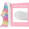 K KomForme Toddler Girls Boys Shoes Little Kids Slip on Canvas Sneakers for Running/Walking(Rainbow Unicorn)