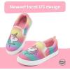 K KomForme Toddler Girls Boys Shoes Little Kids Slip on Canvas Sneakers for Running/Walking(Rainbow Unicorn)