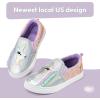 K KomForme Toddler Girls Boys Shoes Little Kids Slip on Canvas Sneakers for Running/Walking(Sliver Unicorn)