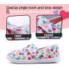 K KomForme Toddler Girls Sneakers Slip On Moccasins Casual Shoes for Toddler/Little Kid/Big Kid(White Heart)