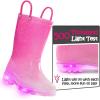 K KomForme Toddler Light Up Rain Boots for Girls Boys Waterproof Rain Boots with Handles Outdoors(Gradient Pink)