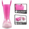 K KomForme Toddler Light Up Rain Boots for Girls Boys Waterproof Rain Boots with Handles Outdoors(Gradient Pink)