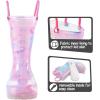 K KomForme Toddler Light Up Rain Boots for Girls Boys Waterproof Rain Boots with Handles Outdoors(Gradient Unicorn)
