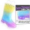 K KomForme Toddler Light Up Rain Boots for Girls Boys Waterproof Rain Boots with Handles Outdoors(Gradient Yellow Purple)