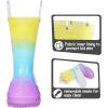 K KomForme Toddler Light Up Rain Boots for Girls Boys Waterproof Rain Boots with Handles Outdoors(Gradient Yellow Purple)