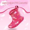 K KomForme Toddler Rain Boots Baby Easy-on Rain Shoes Lightweight Waterproof for Boys and Girls(Pink Unicorn)