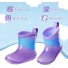 K KomForme Toddler Rain Boots Baby Easy-on Rain Shoes Lightweight Waterproof for Boys and Girls(Purple Blue Gradient)