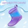 K KomForme Toddler Rain Boots Baby Easy-on Rain Shoes Lightweight Waterproof for Boys and Girls(Purple Blue Gradient)
