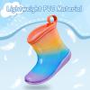 K KomForme Toddler Rain Boots Baby Easy-on Rain Shoes Lightweight Waterproof for Boys and Girls(Rainbow)