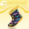 K KomForme Toddler Rain Boots Baby Easy-on Rain Shoes Lightweight Waterproof for Boys and Girls(Yellow Dinosaur)