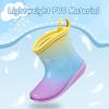 K KomForme Toddler Rain Boots Baby Easy-on Rain Shoes Lightweight Waterproof for Boys and Girls(Yellow Purple Gradient)