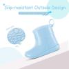 K KomForme Toddler Rain Boots Baby Easy-on Rain Shoes for Boys and Girls Waterproof Lightweight Outdoor(Blue)
