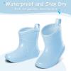 K KomForme Toddler Rain Boots Baby Easy-on Rain Shoes for Boys and Girls Waterproof Lightweight Outdoor(Blue)