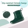 K KomForme Toddler Rain Boots Baby Easy-on Rain Shoes for Boys and Girls Waterproof Lightweight Outdoor(Dark Green)