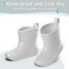 K KomForme Toddler Rain Boots Baby Easy-on Rain Shoes for Boys and Girls Waterproof Lightweight Outdoor(Grey)