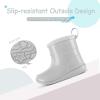 K KomForme Toddler Rain Boots Baby Easy-on Rain Shoes for Boys and Girls Waterproof Lightweight Outdoor(Grey)