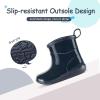 K KomForme Toddler Rain Boots Baby Easy-on Rain Shoes for Boys and Girls Waterproof Lightweight Outdoor(Navy)