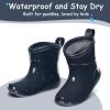 K KomForme Toddler Rain Boots Baby Easy-on Rain Shoes for Boys and Girls Waterproof Lightweight Outdoor(Navy)