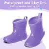 K KomForme Toddler Rain Boots Baby Easy-on Rain Shoes for Boys and Girls Waterproof Lightweight Outdoor(Purple)