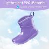 K KomForme Toddler Rain Boots Baby Easy-on Rain Shoes for Boys and Girls Waterproof Lightweight Outdoor(Purple)