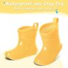 K KomForme Toddler Rain Boots Baby Easy-on Rain Shoes for Boys and Girls Waterproof Lightweight Outdoor(Yellow)