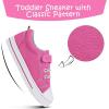 K KomForme Toddler Shoes Boys Girls Canvas Sneakers Size 4-13(A-pink)