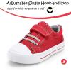 K KomForme Toddler Shoes Boys Girls Canvas Sneakers Size 4-13(A-red)