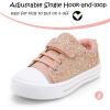 K KomForme Toddler Shoes Boys Girls Canvas Sneakers Size 4-13(Glitter Pink)
