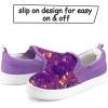 K KomForme Toddler Slip on Sneakers Girls Sparkle Sequins Canvas Walking Shoes(Grape Purple)