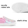 K KomForme Toddler Slip on Sneakers Girls Sparkle Sequins Canvas Walking Shoes(Pink)