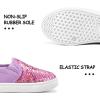 K KomForme Toddler Slip on Sneakers Girls Sparkle Sequins Canvas Walking Shoes(Purple)
