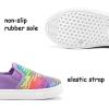 K KomForme Toddler Slip on Sneakers Girls Sparkle Sequins Canvas Walking Shoes(Purple Rainbow)