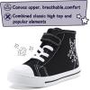 K KomForme Toddler Sneakers Girls Canvas High Top Walking Shoes with Hook and Loops(Angel Unicorn)