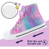 K KomForme Toddler Sneakers Girls Canvas High Top Walking Shoes with Hook and Loops(Colorful)