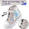 K KomForme Toddler Sneakers Girls Canvas High Top Walking Shoes with Hook and Loops(Colorful Sequins)